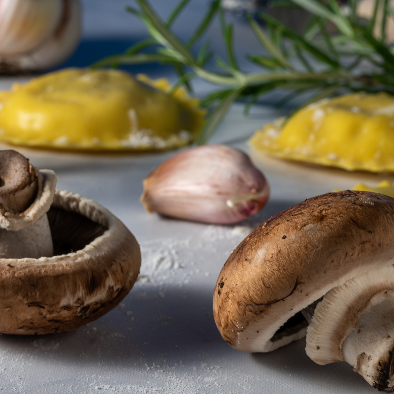 Verse ravioli met champignons en truffel