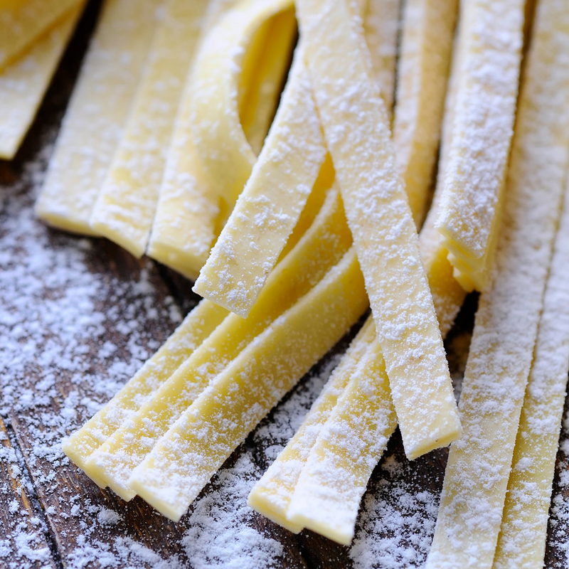 Pappardelle met venkel, tomaat en pikante salami